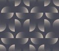 Split Circles Bauhaus Style Seamless Pattern Vector Dot Work Abstract Background
