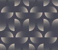 Split Circles Bauhaus Style Seamless Pattern Vector Dot Work Abstract Background