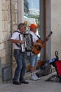 SPLIT, CROATIA - Aug 02, 2012: Street musicians in Split, Croatia Royalty Free Stock Photo