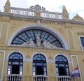 Split, Croatia- August 2022: Croatian national theatre in Split, perspective photo shoot.