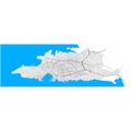 Split, Croatia Black and White high resolution vector map Royalty Free Stock Photo