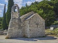 Little stone chapel on a sunny day in Split, Croatia