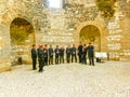 Split, Croatia - May 08, 2014: The male choir singing in the Old City on a cloudy summer day