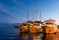 Split, Croatia, pleasure yachts moored off the coast Royalty Free Stock Photo