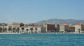 Split, Croatia - 07 22 2015 - Scenic view of the city from the water, beautiful cityscape, sunny day