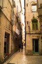 Split Dalmatia. Croatia. 09/06/2018: Old narrow street inside Diocletian`s Palace. Royalty Free Stock Photo