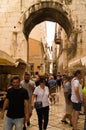 Split, Dalmatia, Croatia; 09/07/2018: Tourists walk in the old district of Split. Royalty Free Stock Photo