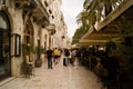 Split, Dalmatia, Croatia; 09/07/2018: Tourists walk in the old district of Split. Royalty Free Stock Photo