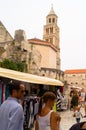 Split, Dalmatia, Croatia; 09/07/2018: Tourists walk in the old district of Split. Royalty Free Stock Photo