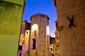 Split Diocletian`s palace street evening view