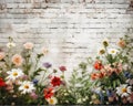 Split Dreams: A Chic Summer Flower Wall Against an Urban Warfare Day