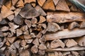 split firewood harrow stacked background texture Royalty Free Stock Photo