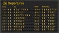 Split flap mechanical departures board. Royalty Free Stock Photo