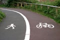 Split footway and cycleway Royalty Free Stock Photo