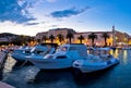 Split harbor blue evening view Royalty Free Stock Photo