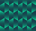 Split Hexagons Geometric Seamless Pattern Trendy Vector Turquoise Abstraction