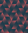 Split Hexagons Structure Seamless Pattern Trendy Vector Red Abstract Background