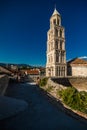 Split, Croatia - July, 2019: Split historic center cathedral view, Dalmatia, Croatia Royalty Free Stock Photo