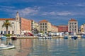 Split historic Peristil view from sea Royalty Free Stock Photo