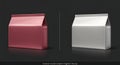 Two Glossy Pillow Boxes: Red and Silver on Dark Background Royalty Free Stock Photo