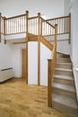 Split level living room with staircase