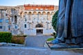 Split old town gate and Grgur Ninski statue famous thumb view Royalty Free Stock Photo