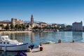 Beautiful view of harbor in old town Split, Croatia Royalty Free Stock Photo