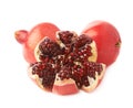 Split open pomegranate fruit Royalty Free Stock Photo