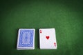 Split pack of playing cards showing Ace of Hearts Royalty Free Stock Photo