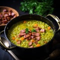 Split Pea Soup: Traditional Hearty Soup with Ham and Vegetables