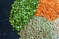 Split peas and lentils left Royalty Free Stock Photo