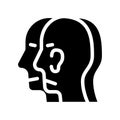 Split personality glyph icon vector illustration black Royalty Free Stock Photo