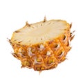 Split Pineapple Fruit isolated on a white background Royalty Free Stock Photo