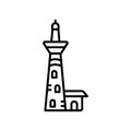 Split Point Lighthouse icon vector isolated on white background, Split Point Lighthouse sign , line or linear sign, element design