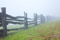 Split Rail Fence in fog Royalty Free Stock Photo