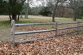 Split Rail Fence with Leaves