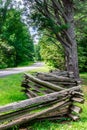 Split Rail Fence located along the Blue Ridge Parkway Royalty Free Stock Photo