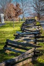 Split Rail Fence at Valley Forge PA Royalty Free Stock Photo