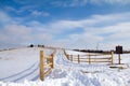 Split Rail Fence Winding Up Snowy Hill