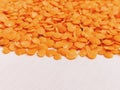 Split red lentils masoor daal legume pulse dahl organic dahal raw natural food dry masur ki dal lentil closeup image stock photo