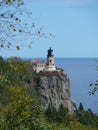 Split rock lighthouse along the north short of Lake Superior in Minnesota Royalty Free Stock Photo