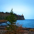 Split Rock Lighthouse on Lake Superior north shore near Duluth Minnesota Royalty Free Stock Photo