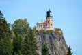 Split Rock Lighthouse on lake Superior shoreline Royalty Free Stock Photo