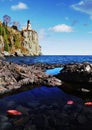 Split Rock Lighthouse on the Minnesota north shore of Lake Superior Royalty Free Stock Photo