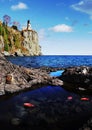 Split Rock Lighthouse on the Minnesota north shore of Lake Superior Royalty Free Stock Photo