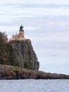 Split Rock Lighthouse on a Rocky Cliff Overlooking Lake Superior Royalty Free Stock Photo