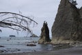 Split Rock on Rialto Beach Royalty Free Stock Photo