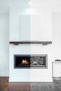 Split scree of Active Modern Fireplace - Illustration. Royalty Free Stock Photo