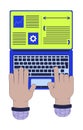 Split screen on laptop for programmer productivity 2D illustration concept