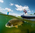 Split shot of the fisherman Royalty Free Stock Photo